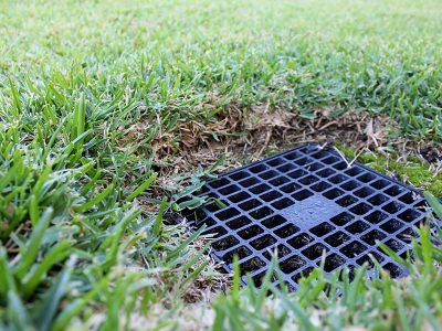 Close up of backyard Drainage inlet