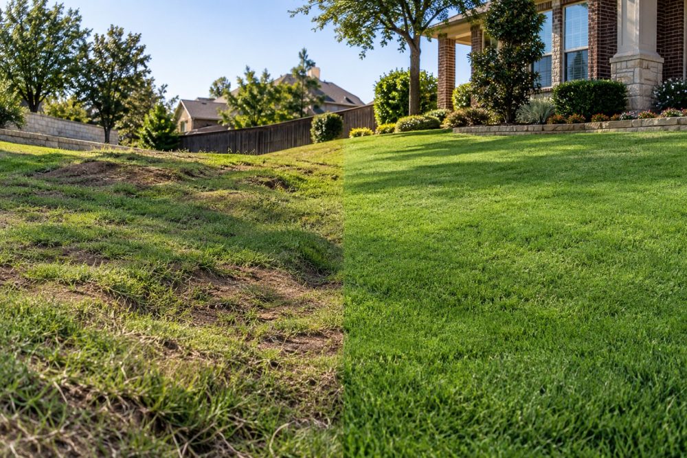 sloped lawn sloped lawn